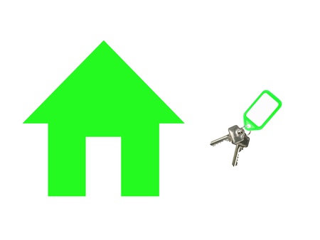 Key tags isolated against a white backgroundの写真素材