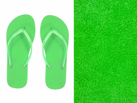 Colored towels isolated against a white backgroundの写真素材