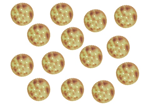 Savoury biscuits isolated against a white backgroundの写真素材