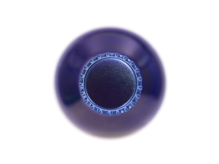 A white wine bottle end  isolated against a white backgroundの写真素材