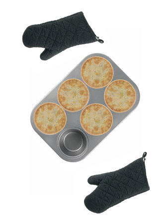 Meat pies isolated against a white backgroundの写真素材