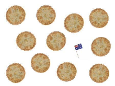 Meat pies isolated against a white backgroundの写真素材
