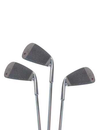 Golfing equipment on artficial grass outdoorsの写真素材