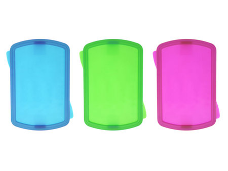 Plastic food containers isolated against a white backgroundの写真素材