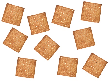 Savoury biscuits isolated against a white backgroundの写真素材