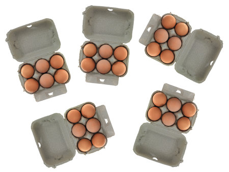 Fresh eggs isolated against a white background