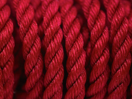 Pieces of rope isolated against a white backgroundの写真素材