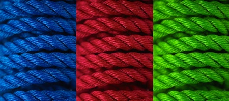 Pieces of rope isolated against a white backgroundの写真素材