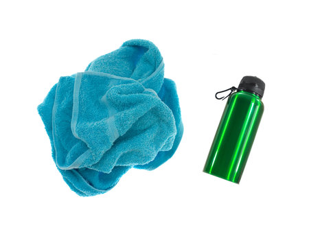 A sports drink bottle isolated against a white backgroundの写真素材