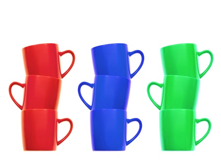 Coffee mugs isolated against a white backgroundの写真素材