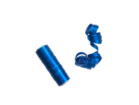 Christmas gift wrapping isolated against a white backgroundの写真素材