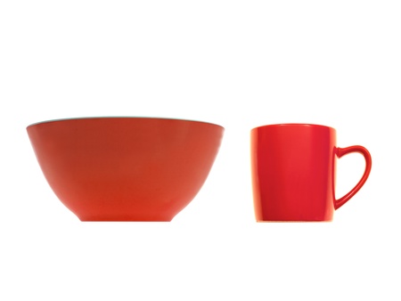 Breakfast bowls isolated against a white backgroundの写真素材