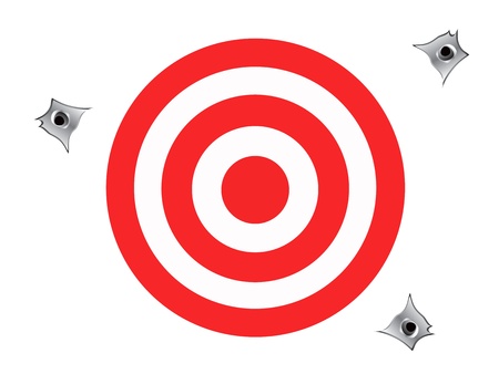 A target isolated against a white backgroundの写真素材
