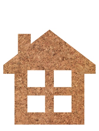 A cork board isolated against a white backgroundの写真素材