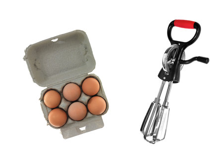 Fresh eggs isolated against a white background