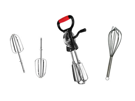 Egg beaters isolated against a white background