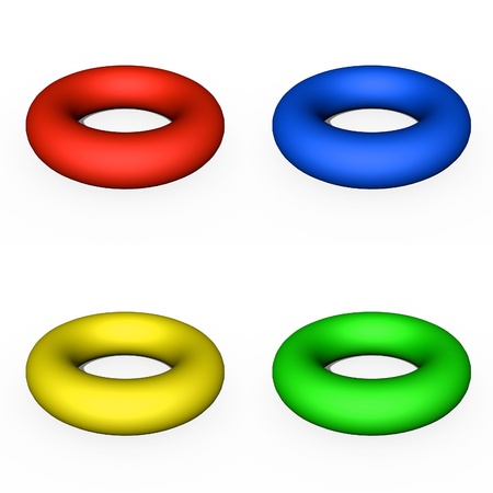 Illustration 3d donuts isolated against a white backgroundの写真素材