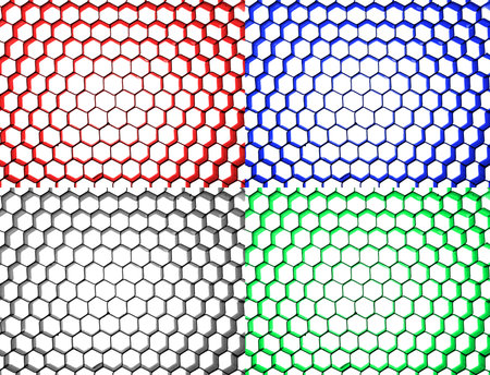 A honeycomb background image over a white background
