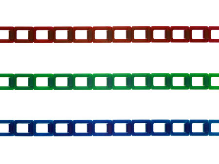 A metal chain isolated against a white background