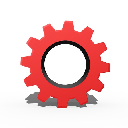 3d gears isolated against a white backgroundの写真素材