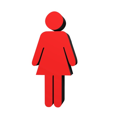 3D male and female symbols over whiteの写真素材