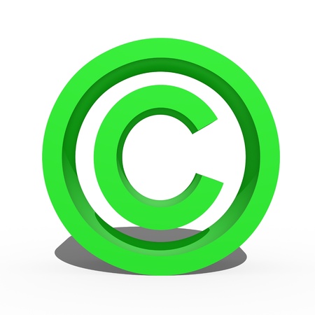 A 3d copyright symbol isolated against a white backgroundの写真素材