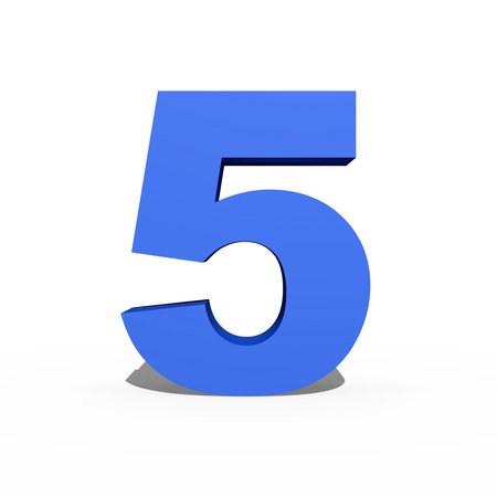 Numbers held by a hand isolated against a white background