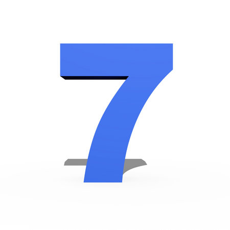 Numbers held by a hand isolated against a white background