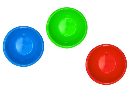 A disposable bowl isolated against a white backgroundの写真素材