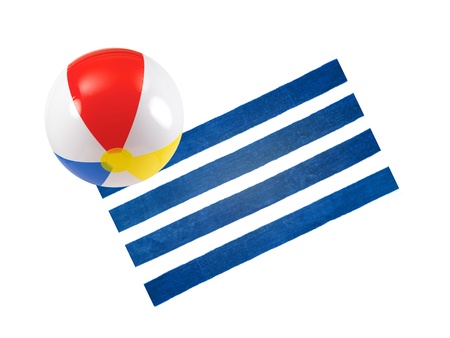 A beach towel isolated against a white backgroundの写真素材