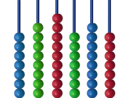 An abacus isolated against a white backgroundの写真素材
