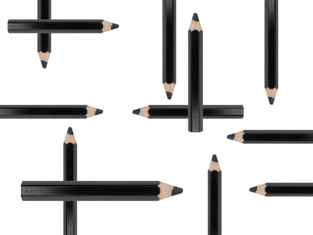A black pencil isolated against a white backgroundの写真素材