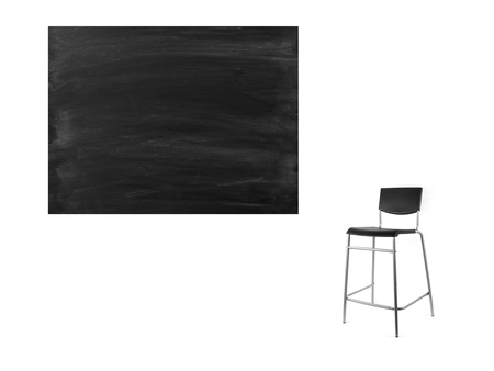 A school chalk board with chalk stainsの写真素材