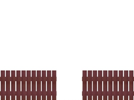 A close up shot of a wooden picket fenceの写真素材