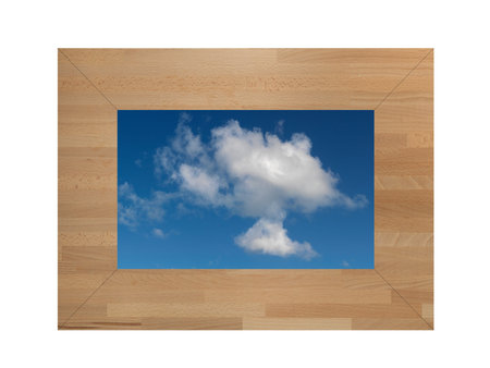 A close up shote of a vintage wooden photo frameの写真素材