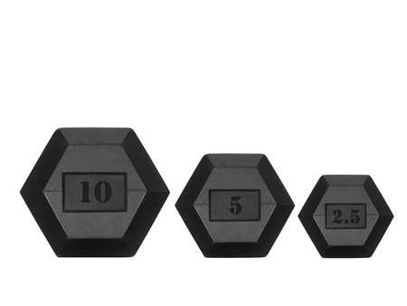 Gym weights isolated against a white backgroundの写真素材