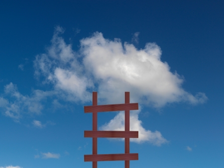 A conceptual image of a climbing ladderの写真素材
