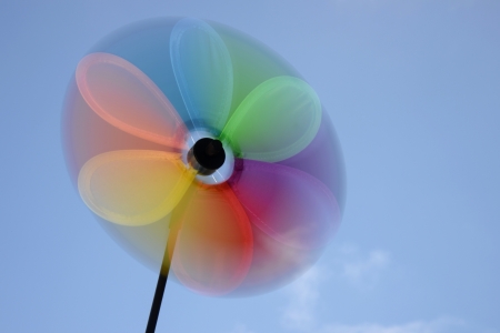 A close up shot spinning wind whirly gigの写真素材