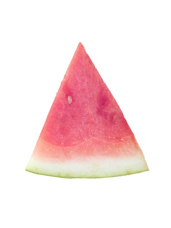 Watermelon slices isolated against a white backgroundの写真素材