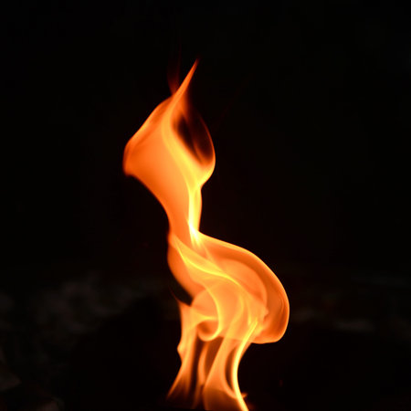 A close up shot of an open fire