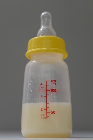A close up shot of a baby bottleの写真素材
