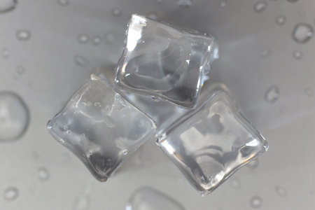 A close up shot of ice cubes