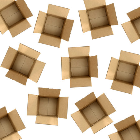 A close up shot of cardboard boxesの写真素材