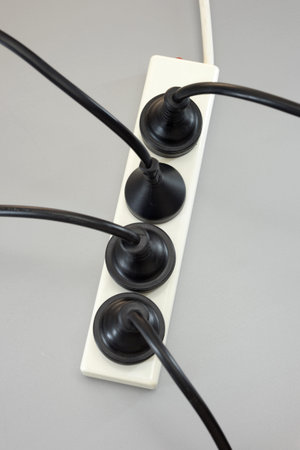 A close up shot of a power cords