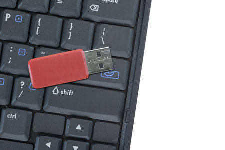 A close up shot of a USB stick