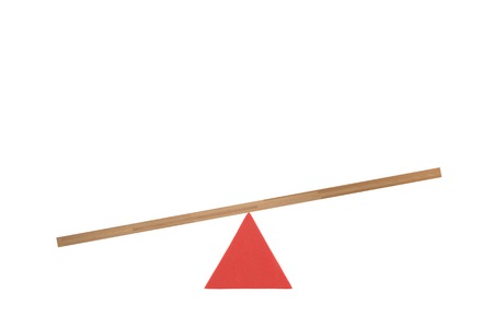 An abstract image of a set of balance scalesの写真素材