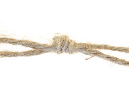 A close up shot of hessian stringの写真素材