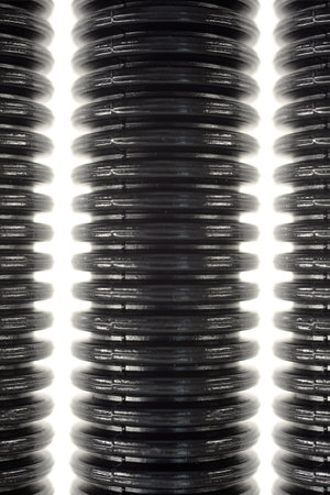 A close up shot of plastic piping