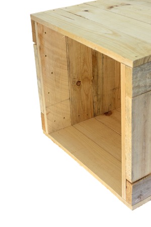 A close up shot of a wooden crateの写真素材