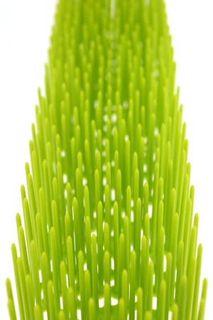 A close up shot of a baby bottle drying rackの写真素材